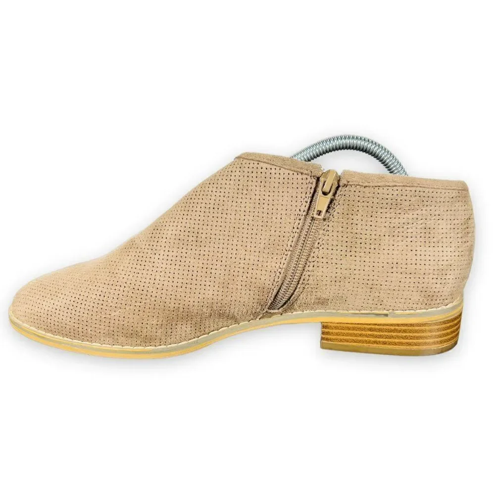 Indigo Rd Hansun Low‎ Ankle Boots Tan Vegan Suede Women's 10M